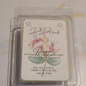 Geißblatt Wachs Melts | Floral duftende Soja-Wachs-Törtchen | Handgemachte Muschelwachs Melts für Raumdüfte