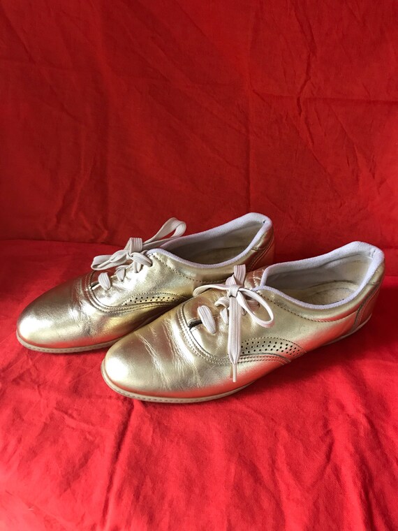Vintage Daniel Green Metallic Gold Leather Fashion