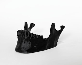 Jawbone Skull-visitekaartjeshouder – gotische bureauorganizer voor tattooshops, artiesten en alternatieve werkplekken