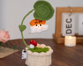 Crochet Halloween Ghost Light: Handmade Plant Lamp Decoration