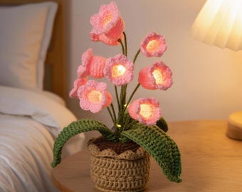 Crochet Lily of the Valley Night Light,handmade Knitted Flower