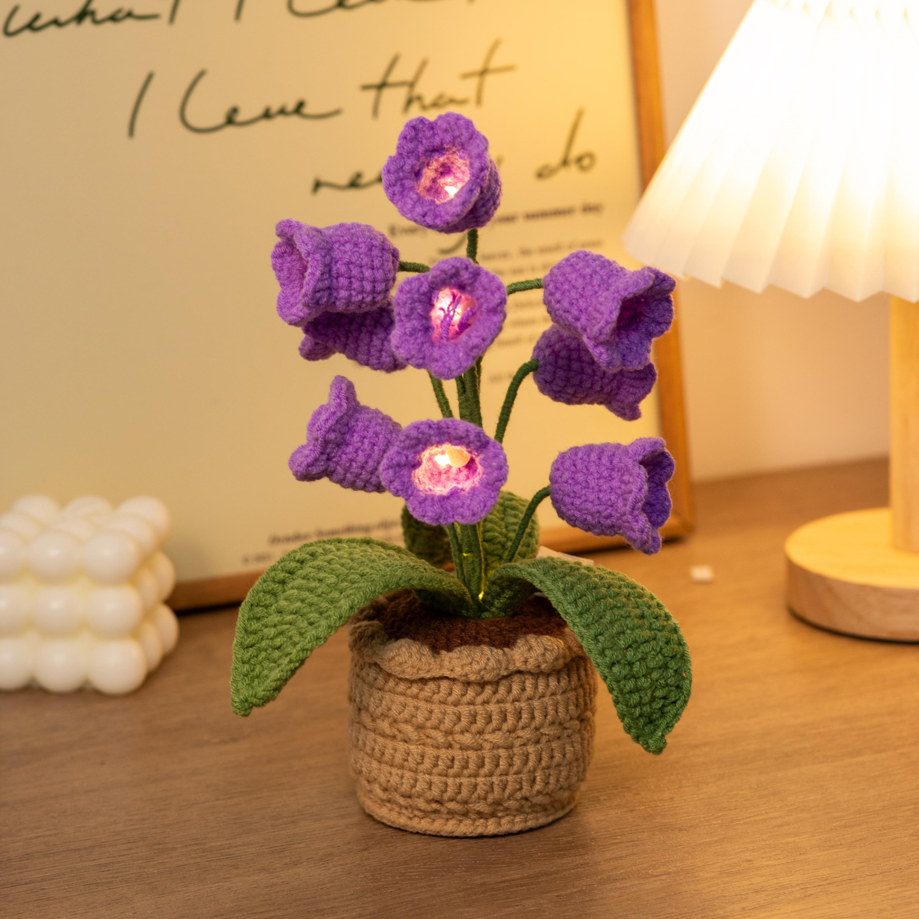 Crochet Lily of the Valley Night Lamp: Handmade Knitted Flower