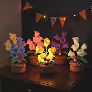 Crochet Lily of the Valley Lamp: Eternal Flower Mood Light Desk Decor