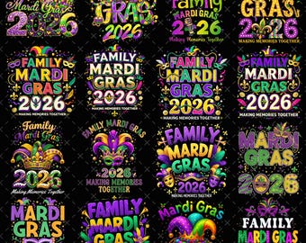 Family Mardi Gras 2026 Png Bundle, Fat Tuesday Family Png, New Orleans Louisiana Family Vacation Png, Mardi Gras Family Cruise Matching Png