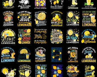 30 PNG Life Gave Me Some Lemons Bundle, But My Jesus, He Be Makin' Lemonade, Christian Png, God's Got My Back, Digital PNG File