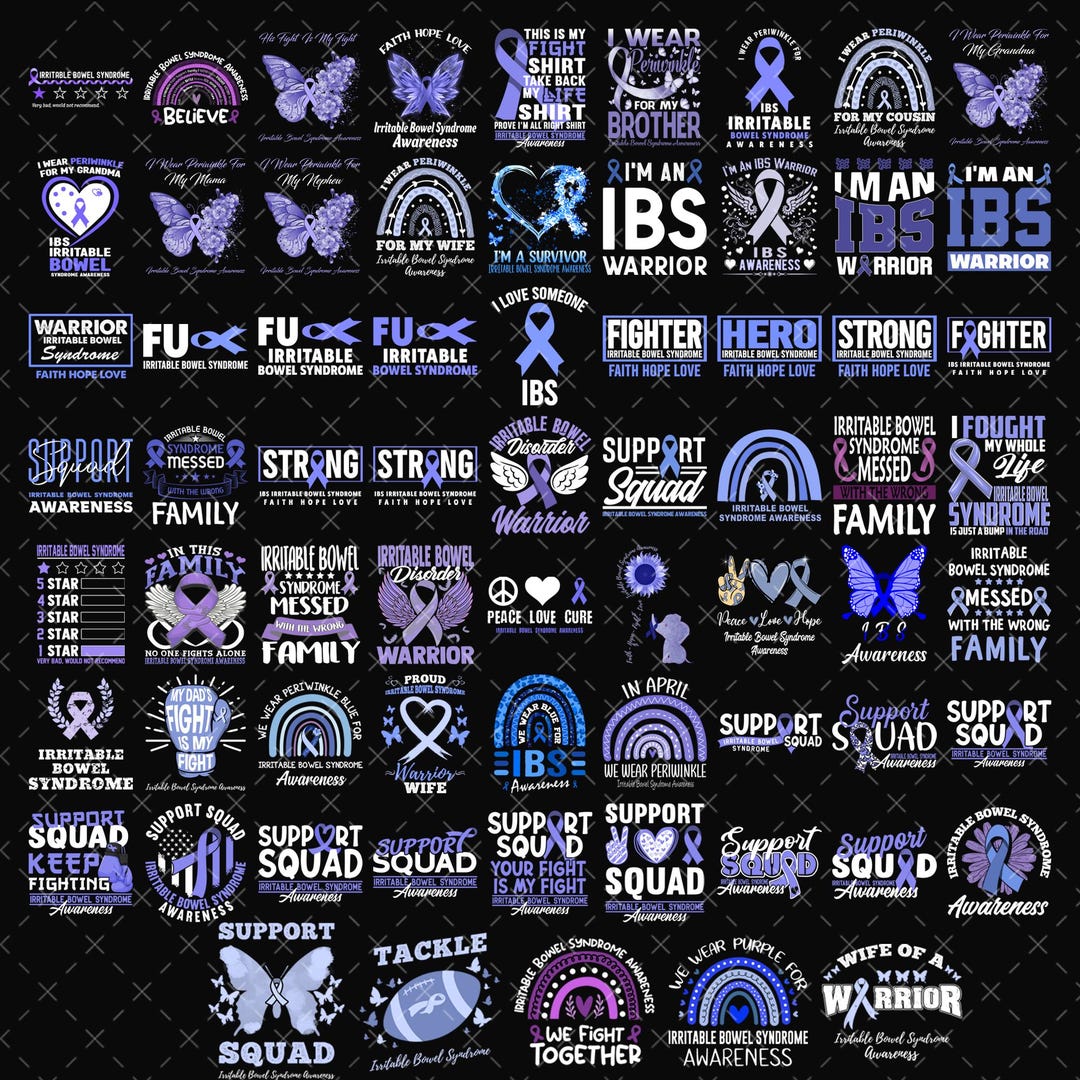 60+ Irritable Bowel Syndrome Awareness PNG Bundle, IBS Warrior ...