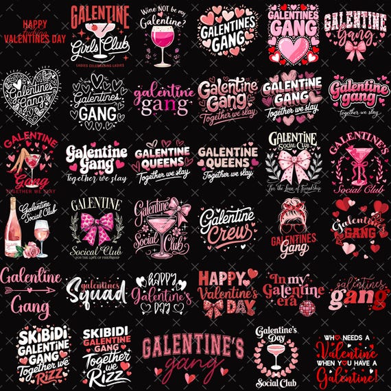 Galentines Day Png Bundle, Galentine Png For Shirts, Galentine Tshirt Png, Happy Galentines Day, Galentine Squad, Bachelorette Party, Cricut