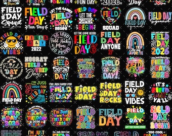 Field Day PNG bundle, Let the Games Begin 2026 PNG, Colorful School Field Day Design, Fun Kids Field Day Png, Teacher Field Day, School png