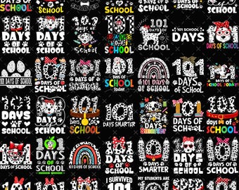 101 Days of School Png Bundle, 101 Days of School Dalmatian Png, I Survived 100 Days Png, Kindergarten Png, Back to School Png