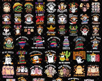 60+ Mexican Ghost Designs PNG Bundle, Creepy Conchita Era Png, Conchas and Cucuys Png, Conchas Ghost, Funny Halloween Png, Dia de Muertos