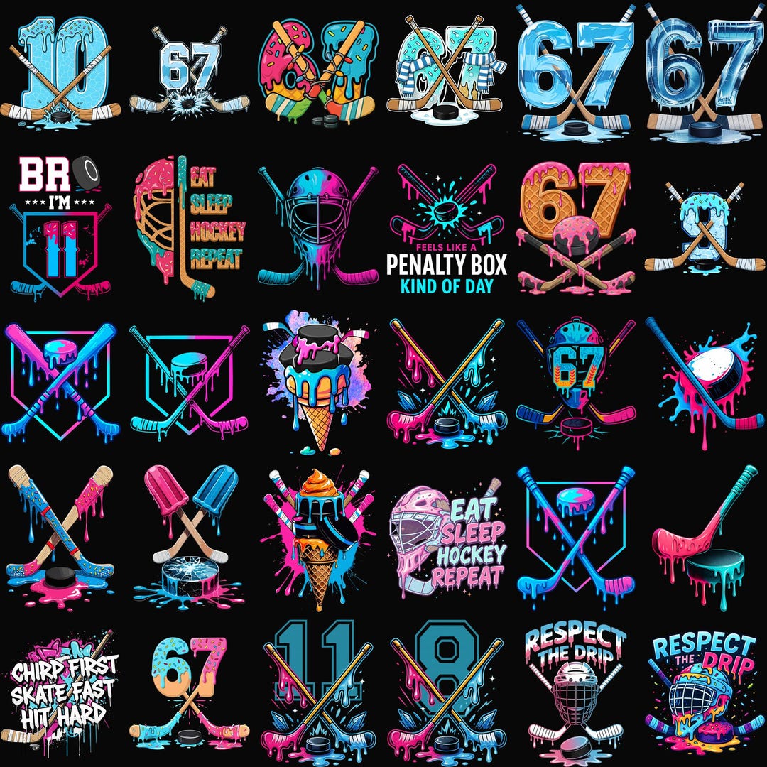 Hockey Drip PNG Bundle, Ice Cream Drip, Respect the Drip, Hockey Mama ...