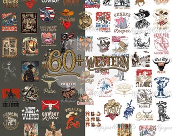 60+ Western Bundle png, Western Sublimation Designs, Retro Western png, Cowboy Cowgirl png, Country Tshirt Design, Howdy png, Rodeo png