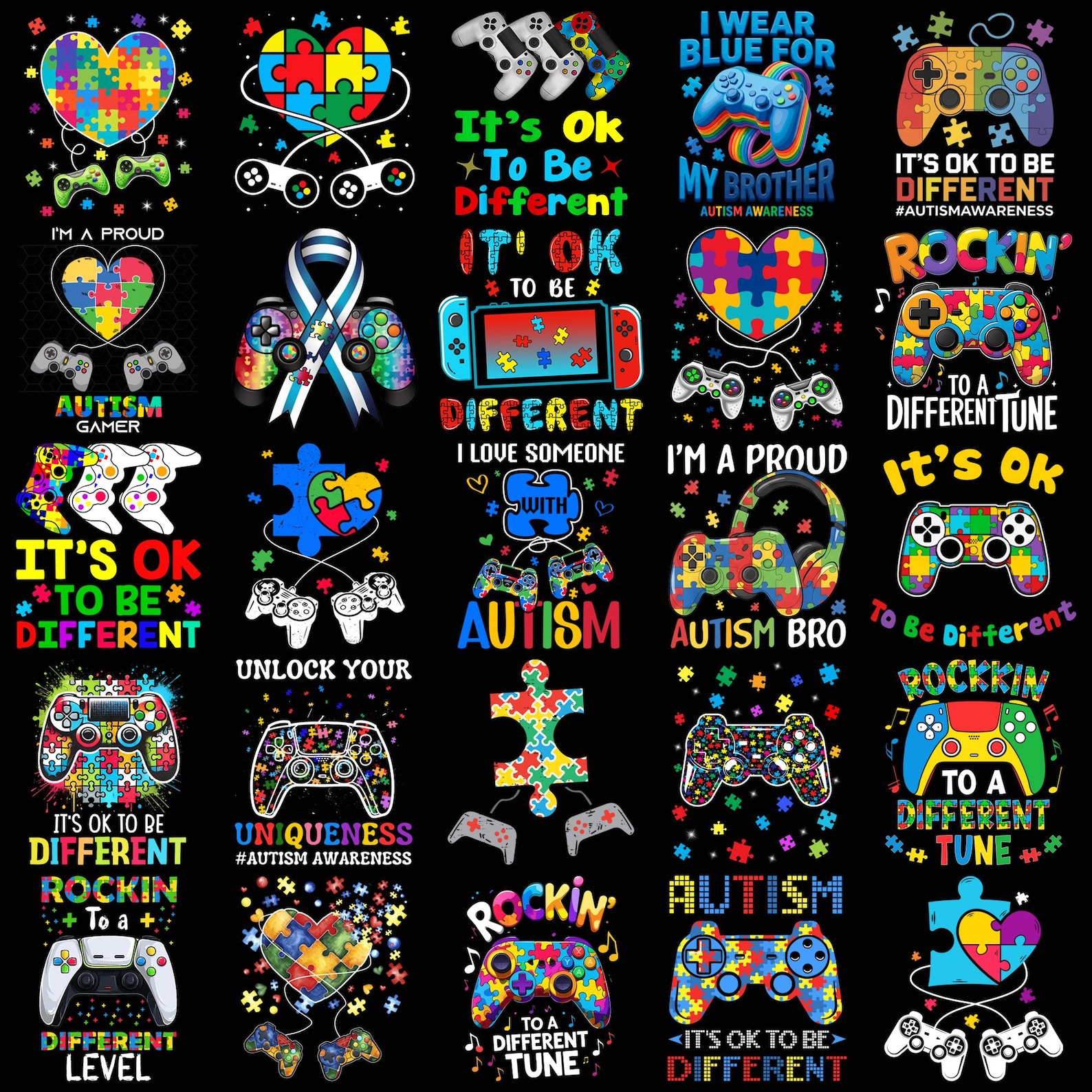 Autism Awareness Video Game Controller Png Sublimation Design Download ...