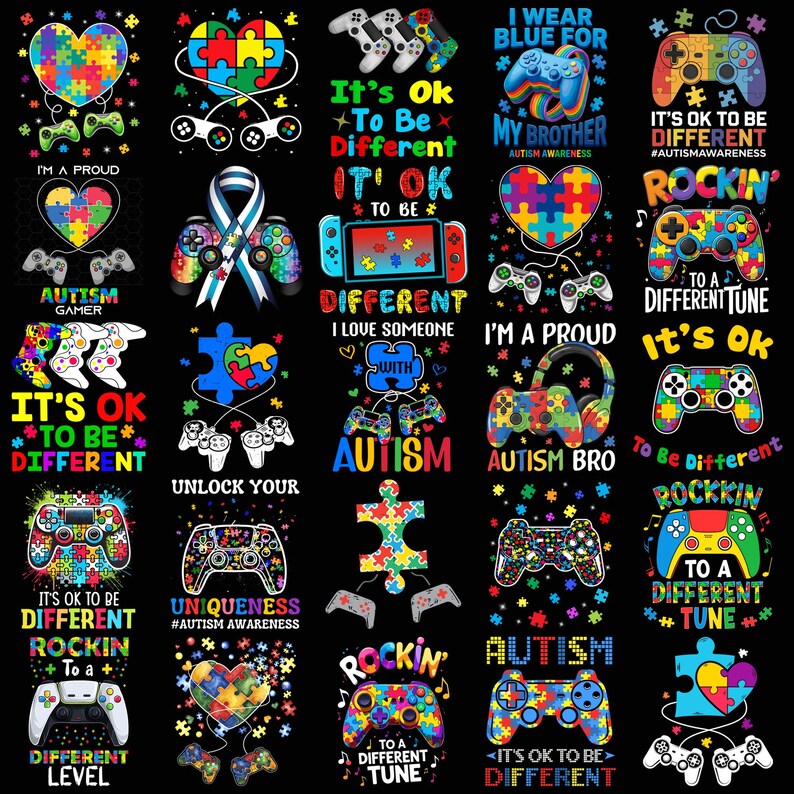 Autism Awareness Video Game Controller Png Sublimation Design Download ...