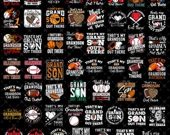 50+ That's My Grandson Out There Funny Football Png Bundle, Funny Football Png, Football Grandma Png, Sublimation Design