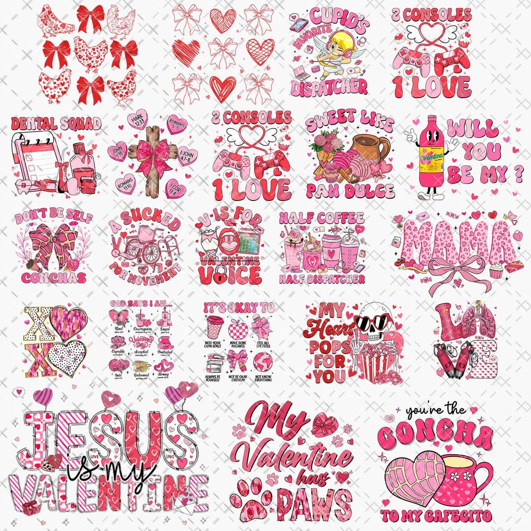 Valentines Day PNG Bundle, Valentines Bundle Png, XOXO Valentines Day ...