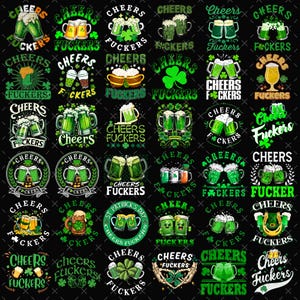Cheers Fuckers Png Bundle, St. Patrick's Day PNG,Sublimation Digital,Funny St. Patrick's Day Design | Green Beer PNG | St Patricks Clipart