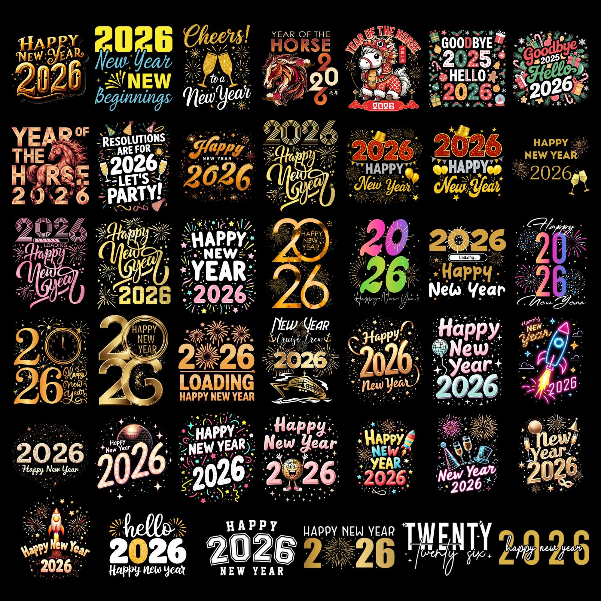 Feliz año nuevo 2026 - Etsy México, image size:2000x2000