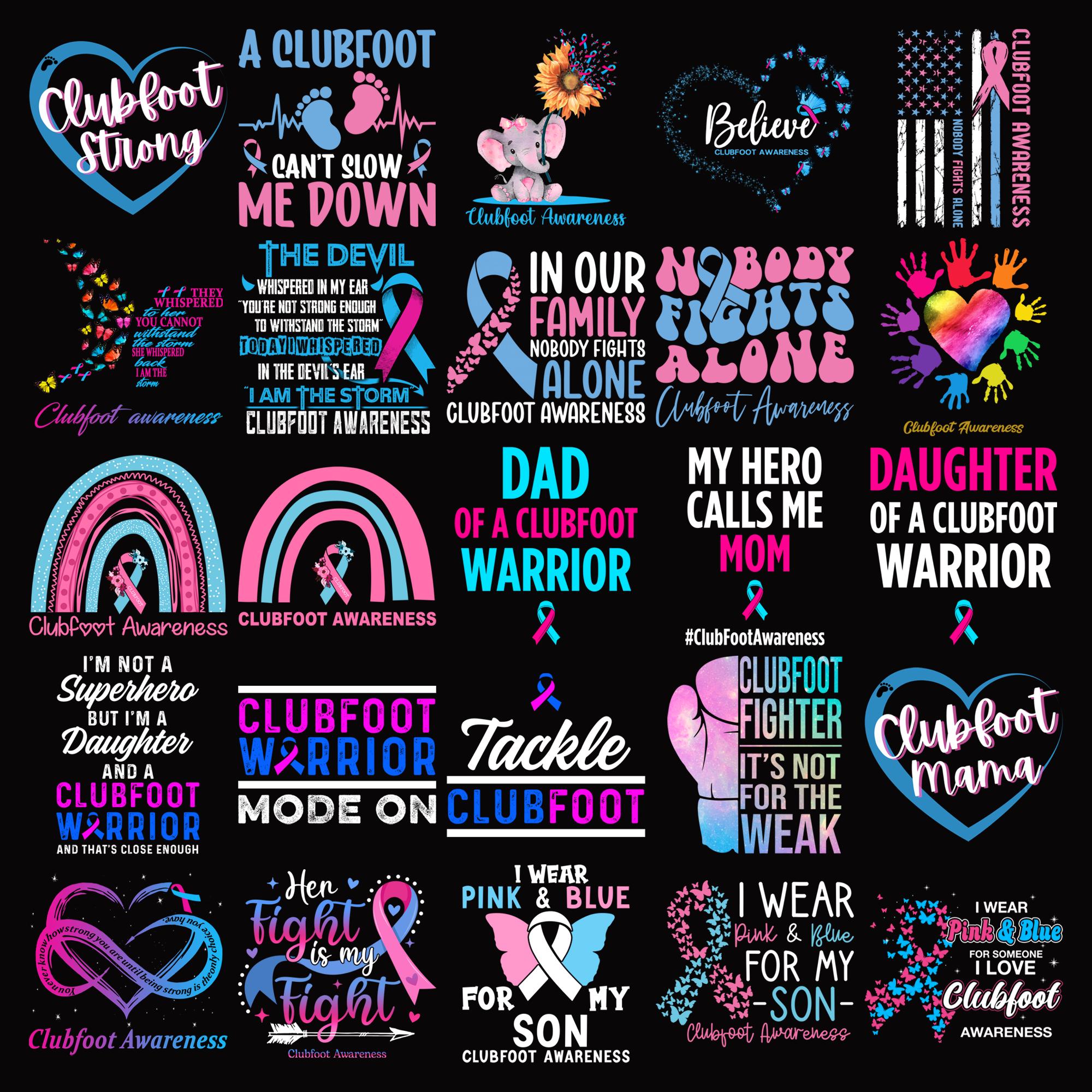 Clubfoot Awareness PNG Bundle, Pink and Blue Ribbon PNG, Cricut ...