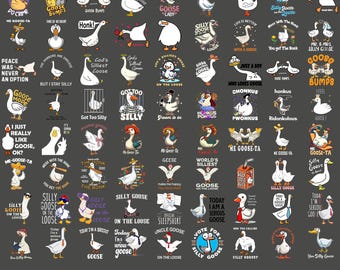 70+ Funny Goose PNG Bundle, Snarky Goose Retro Humor svg, Sassy Animal Silly Goose png, Funny Animal Meme Aesthetic svg, Trendy Sublimation