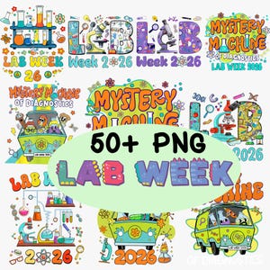 50+ bundels Lab Week 2026 Mystery Machine png, Mystery Machine of Diagnostics, laboratoriumtechnicus, Medical Lab Week png