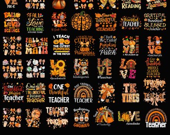 Coquette Teacher Fall Bundle, Teacher Life Png, Fall Teacher png, Fall Sublimation design,Autumn Teacher shirt Png, Teacher Halloween png