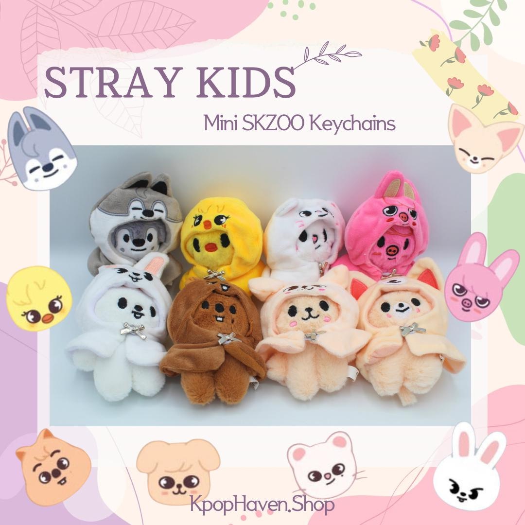 Stray Kids SKZOO Plush Keychain With SKZOO Hood, Wolfchan, Bbokari