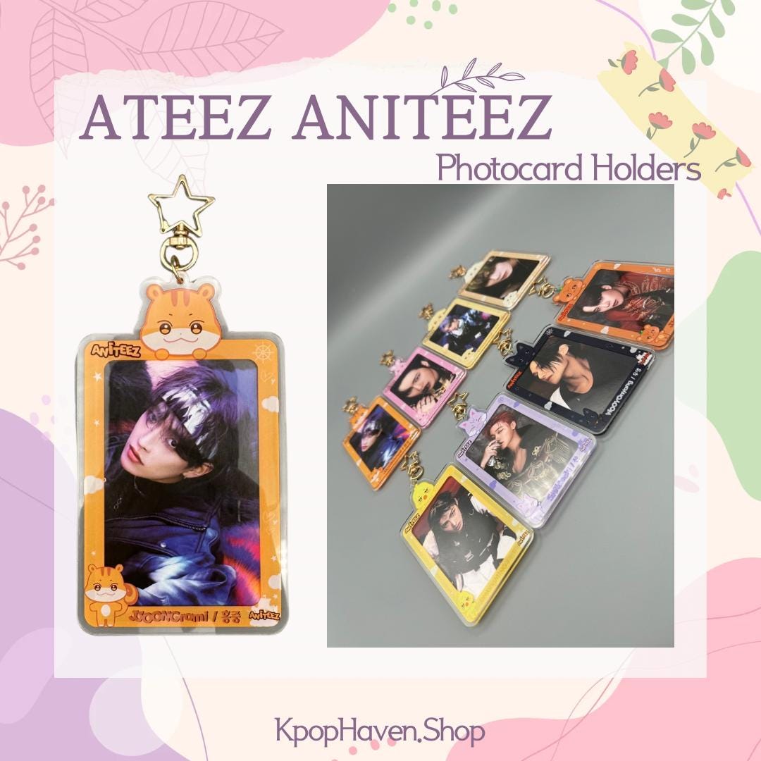 ATEEZ Aniteez Fanmade Acrylic Photocard Holder | K-pop PC Keychain