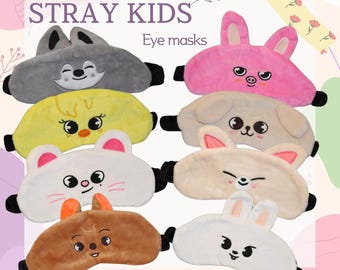 Stray Kids SKZOO Sleep Eye Masks, Wolfchan, BbokAri, Jiniret, Dwaekki, Leebit, Han Quokka, PuppyM, FoxINy