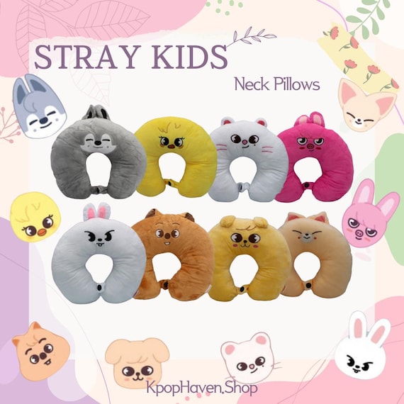 Stray Kids SKZOO Plush Neck Pillow, Wolfchan, Bbokari, Jiniret