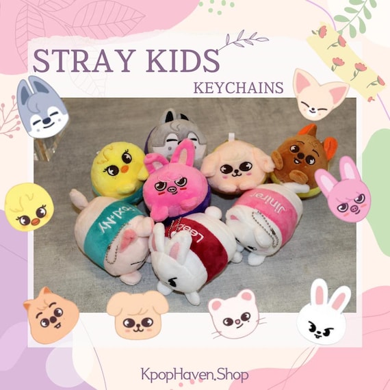 Stray Kids SKZOO Plush Keychain, Wolfchan, Bbokari, Jiniret