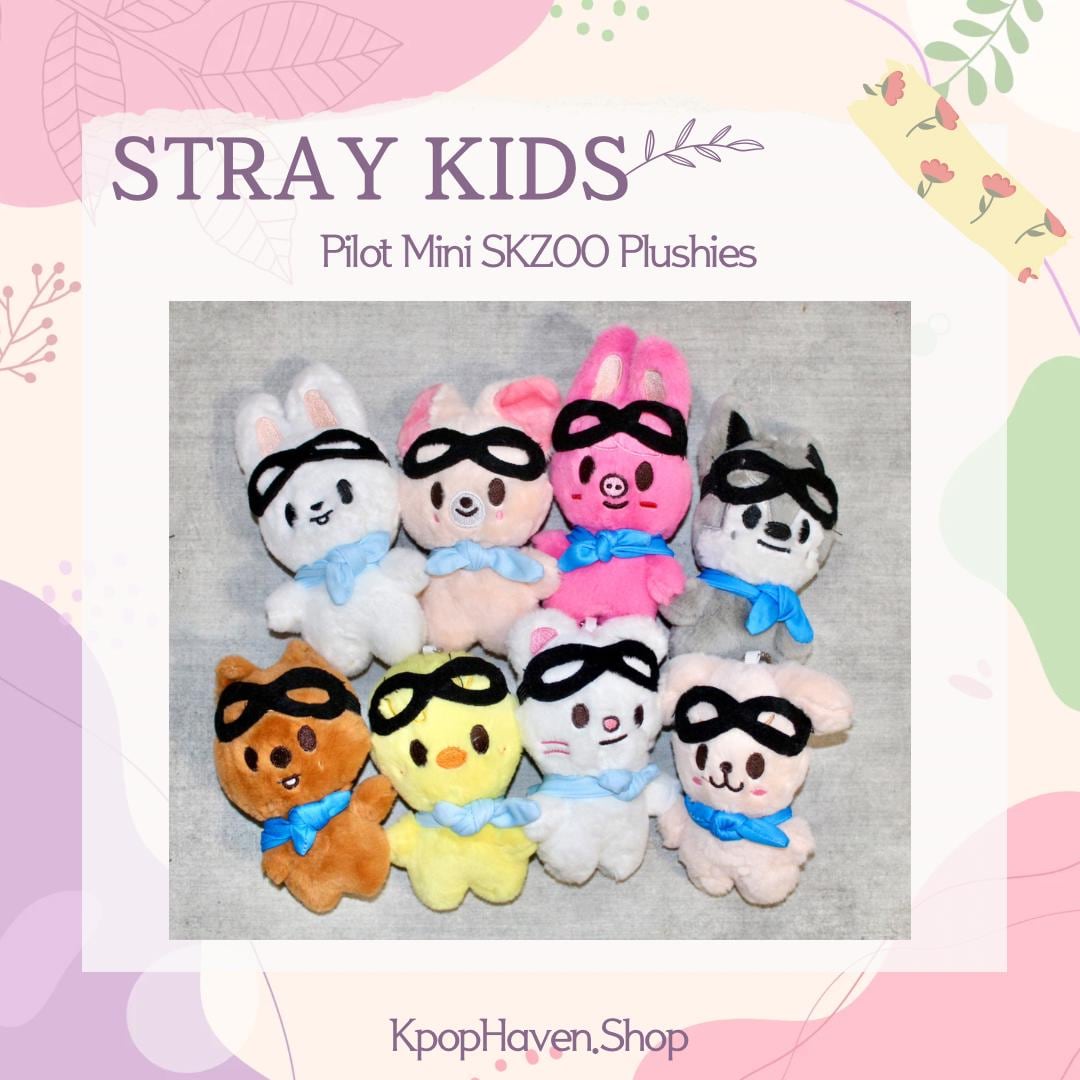 Stray Kids SKZOO Pilot Plush Keychain, Wolfchan, Bbokari, Jiniret