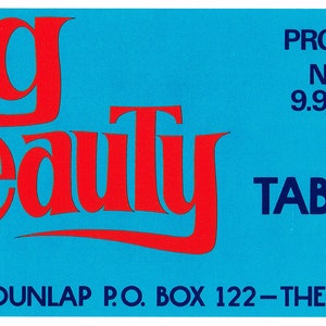 Original vintage grape crate label 1980s Big Beauty Risque Thermal California Coachella Valley
