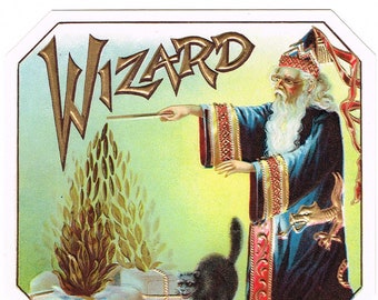 オリジナル ヴィンテージ シガー ボックス ラベル 1930 年代 内側