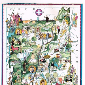 Seltene Vintage Berta & Elmer Harder Karte Cartoon 1932 New Hampshire Vermont Concord Burlington Brattleboro Bennington