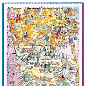 Seltene Vintage Berta & ElmerHader Karte Cartoon 1932 Iowa Missouri St Louis Davenport Des Moines Joplin Springfield