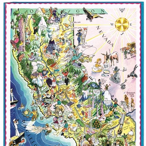 Seltene Vintage Berta & ElmerHader Karte Cartoon 1932 Kalifornien Los Angeles San Diego San Francisco Sacramento Beaches