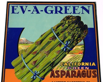 RIVER LAD asparagus crate label Los Angeles California DUTCH BOY Old & Original 