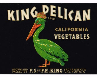 CRATE LABEL VINTAGE ASPARAGUS 1950S CAPITAL PAK SACRAMENTO STATEHOUSE ORIGINAL