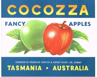 APPLE CRATE LABEL VINTAGE AUSTRALIA TASMANIA HOBART ASTRONOMY STARS FANCY