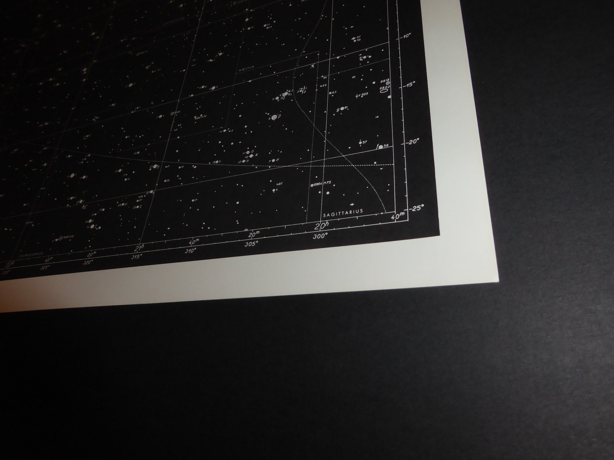 Vintage Astronomy Original Print Star Chart Map 1962 Celestial Space ...