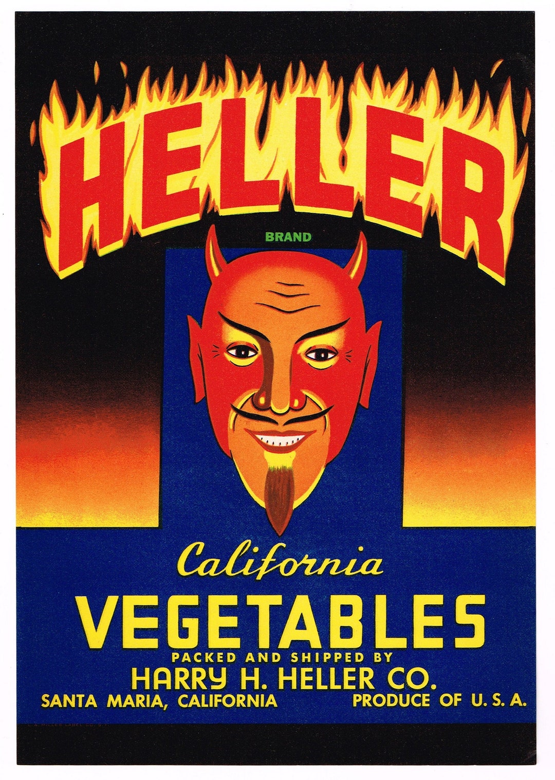 アメリカ1920～1950年代　果物・野菜木箱ラベル　USA ビンテージ オリジナル ヴィンテージ 野菜木箱ラベル 1950 年代 希少 ヘラー