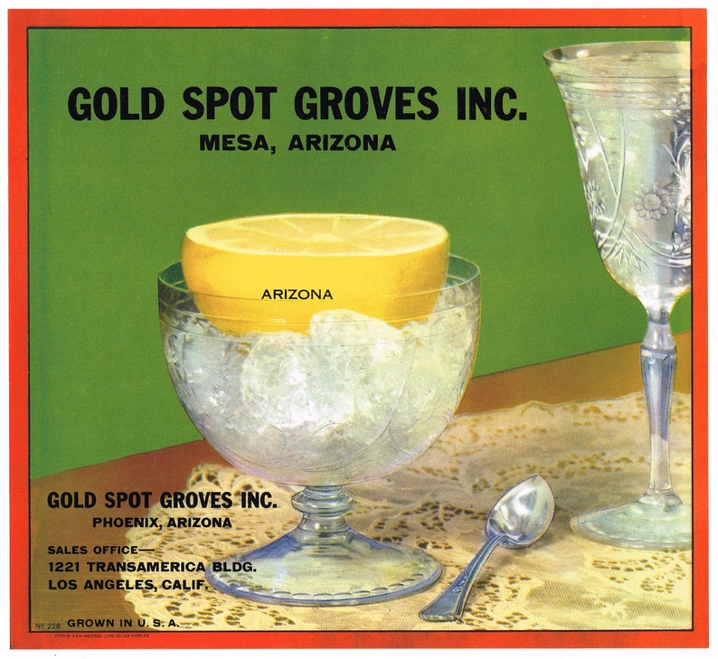 Original Vintage Citrus Crate Label 1930s Gold Spot Grapefruit Etsy