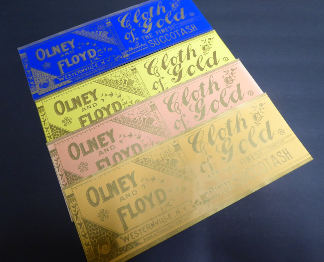 4 Original Vintage Large Tin Can Labels C1910 General Store Typography