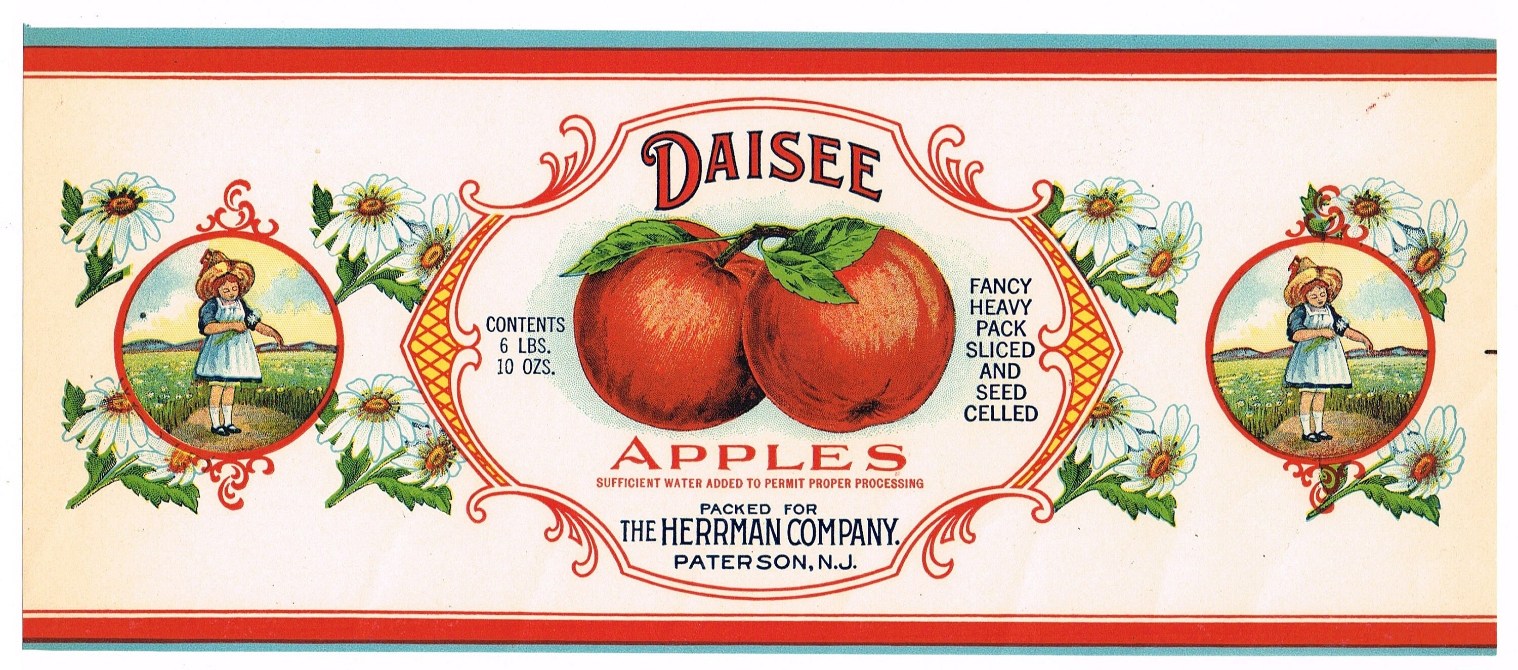 Original Vintage Tin Can Label C1915 Daisee Daisy Paterson New