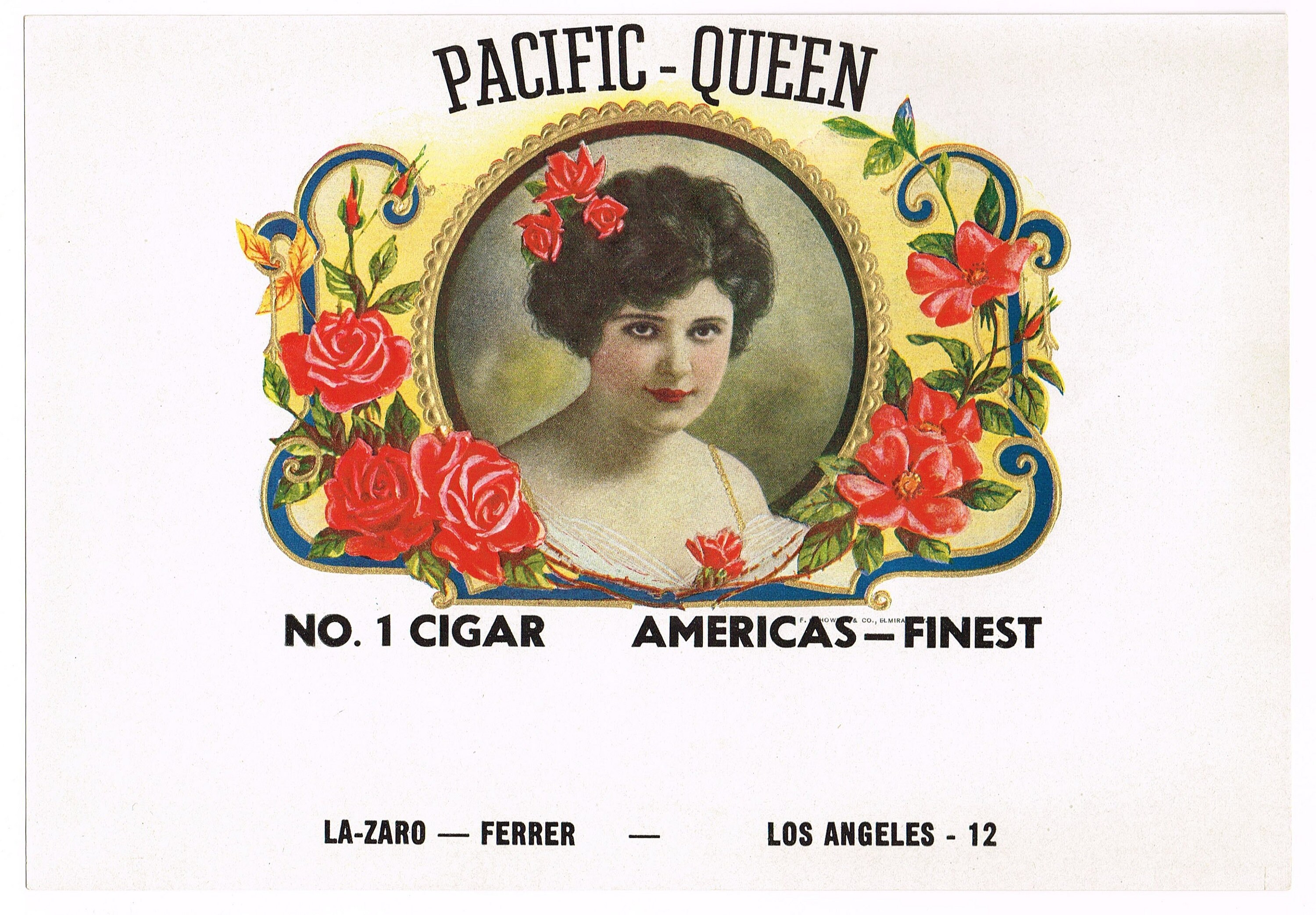 Original Vintage Zigarren Schachtel Etikett c1920s Pacific