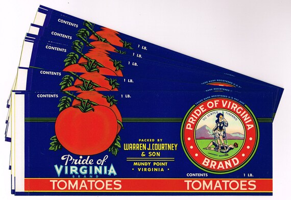 新品 VINTAGE WORKS BASIC LABEL Original Vintage Tin Can Label C1910 Stock Tomatoes Folk Art