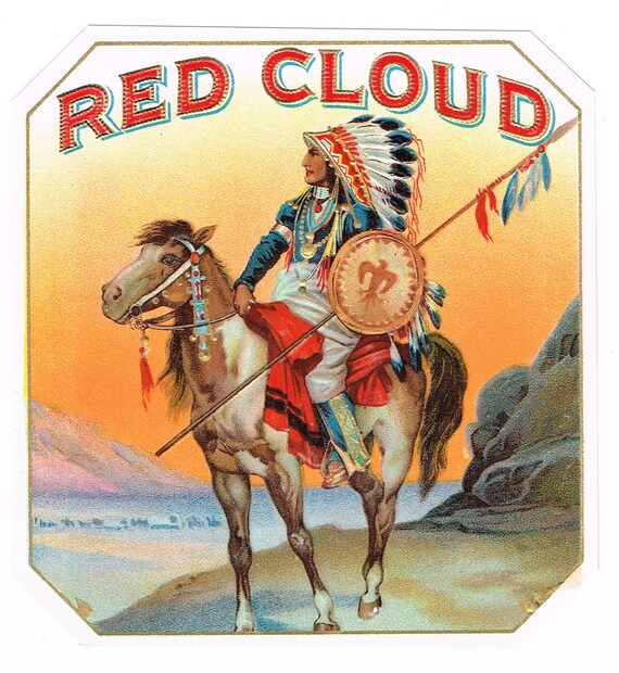Original Vintage Cigar Box Label C1920 Chromolithograph Native