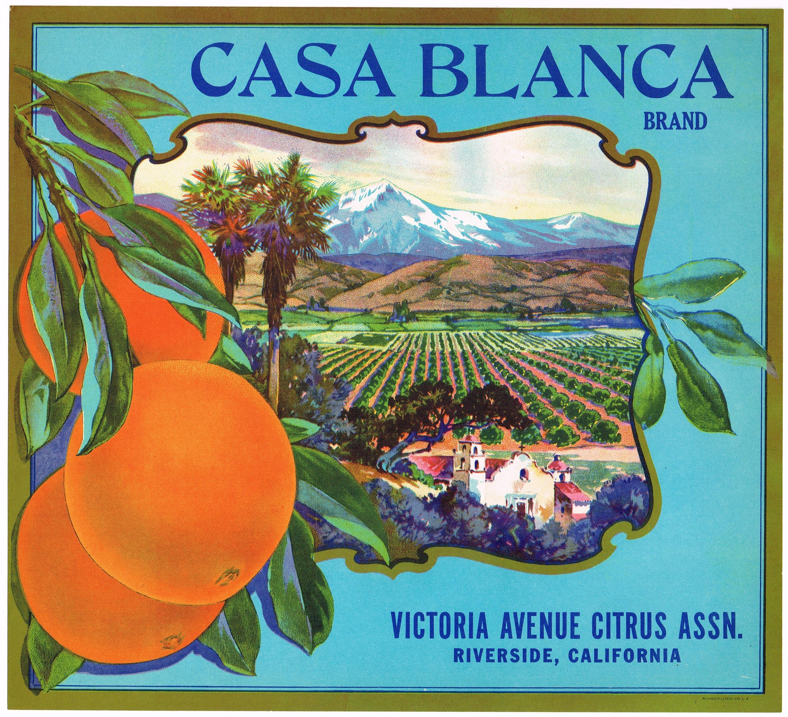 Original Vintage 1930s Orange Crate Label Riverside County