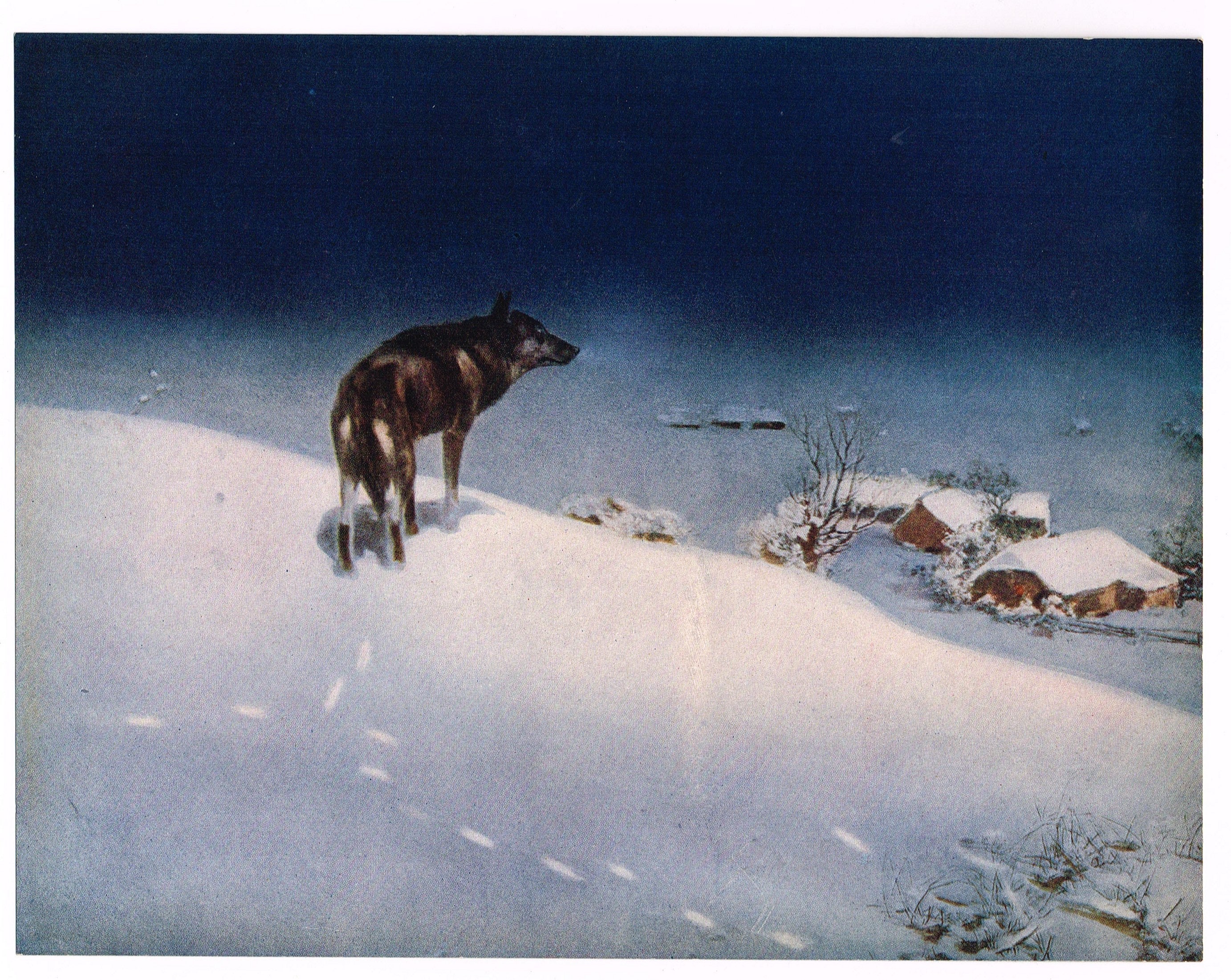 Original Vintage Print 1930s Victor Kowalski Lithographed the Lone